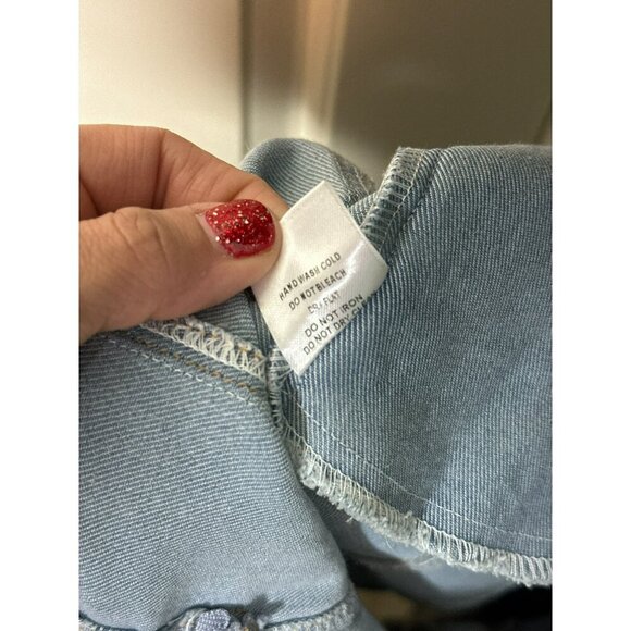 Nichole Lynel Denim Off Shoulder Sweetheart Neckline Puff Sleeve Mini Dress NWT - Picture 13 of 14